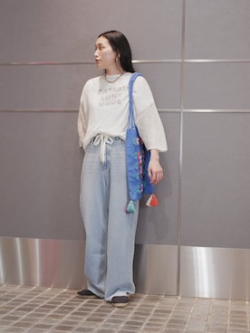 「SHIPS（シップス）のアイテム」を使った、増田さん（レディース・157cm）の夏コーディネート