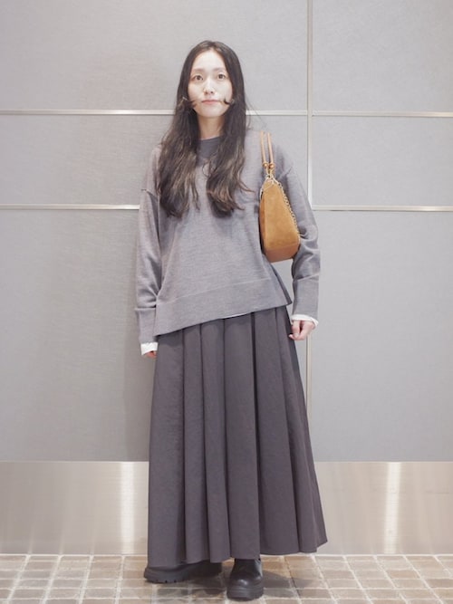 セール】〈手洗い可能〉タフタ タック フレア スカート（スカート