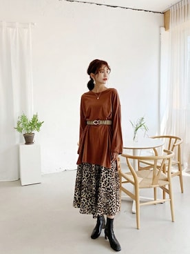 「DHOLIC（ディーホリック）のアイテム（ブーツ）」を使った、ディーホリックさん（レディース・164cm）の冬コーディネート