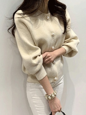 「DHOLIC（ディーホリック）のアイテム（カーディガン/ボレロ）」を使った、ディーホリックさん（レディース・169cm）の冬コーディネート