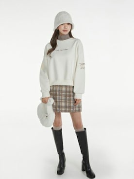 「DHOLIC（ディーホリック）のアイテム（キャップ）」を使った、ディーホリックさん（レディース・164cm）の冬コーディネート