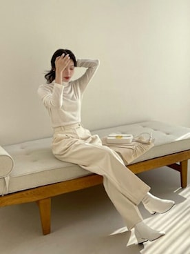 「DHOLIC（ディーホリック）のアイテム（スラックス）」を使った、ディーホリックさん（レディース・164cm）の冬コーディネート