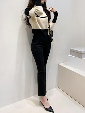 「DHOLIC（ディーホリック）のアイテム（スラックス）」を使った、ディーホリックさん（レディース・169cm）の冬コーディネート