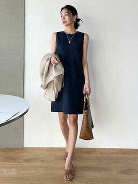 「DHOLIC（ディーホリック）のアイテム（ドレス）」を使った、ディーホリックさん（レディース・166cm）の春コーディネート