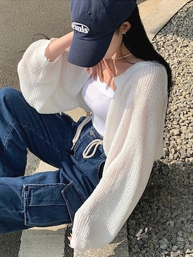 「DHOLIC（ディーホリック）のアイテム（カーディガン/ボレロ）」を使った、ディーホリックさん（レディース・164cm）の夏コーディネート