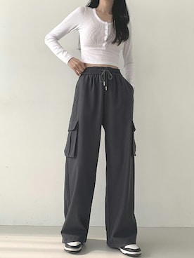 「DHOLIC（ディーホリック）のアイテム（スウェットパンツ）」を使った、ディーホリックさん（レディース・166cm）の夏コーディネート