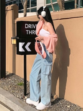 「DHOLIC（ディーホリック）のアイテム（カーディガン/ボレロ）」を使った、ディーホリックさん（レディース・164cm）の夏コーディネート