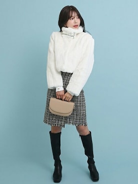「DHOLIC（ディーホリック）のアイテム（ジャケット/アウター）」を使った、ディーホリックさん（レディース・160cm）の冬コーディネート