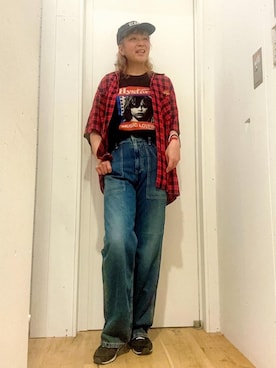 「シャツ 」｜「アイテム（キャップ）」を使った、happachinさん（レディース・164cm）の夏コーディネート