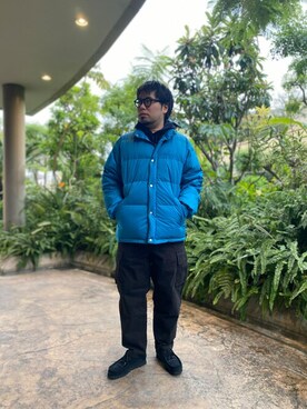「MANASTASH（マナスタッシュ）のアイテム（カーゴパンツ）」を使った、maeyamaさん（メンズ・170cm）の冬コーディネート