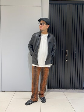 「Paraboot」｜「アイテム（ライダースジャケット）」を使った、maeyamaさん（メンズ・170cm）の夏コーディネート