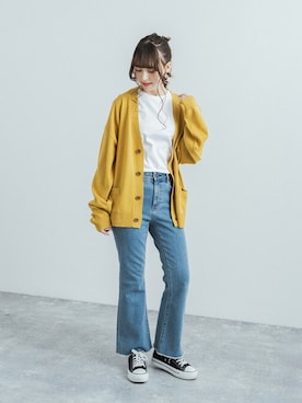 「マスタードイエロー」｜Rocky Monroeさん（メンズ・176cm）の冬コーディネート