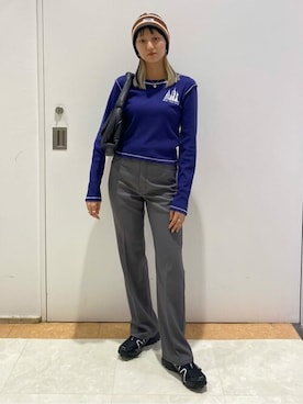 「Wrangler」｜「アイテム（スラックス）」を使った、hikaruさん（レディース・159cm）の秋コーディネート