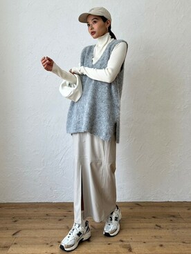 「TRUNC（トランクエイティーエイト）のアイテム（帽子）」を使った、TRUNC 88さん（レディース・160cm）の秋コーディネート