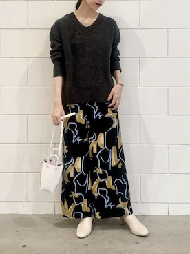 「アイテム（バッグ、ホワイト系）」を使った、本社 プレスさん（レディース・152cm）の秋コーディネート