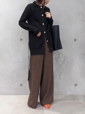 「アイテム（サンダル、オレンジ系）」を使った、本社 プレスさん（レディース・160cm）の夏コーディネート