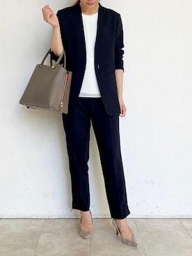 「アイテム（ノーカラージャケット）」を使った、本社 プレスさん（レディース・160cm）の夏コーディネート