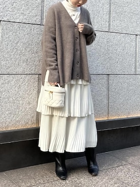 「ティアードスカート」｜本社 プレスさん（レディース・155cm）の冬コーディネート