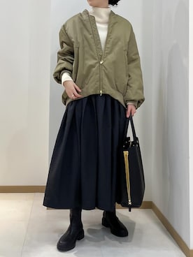 「おでかけコーデ」｜「アイテム（MA-1）」を使った、本社 プレスさん（レディース・170cm）の冬コーディネート