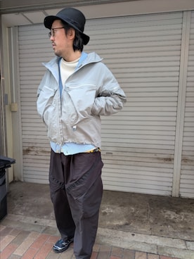 「アイテム（マウンテンパーカー）」を使った、naouさん（メンズ・182cm・40代）の冬コーディネート