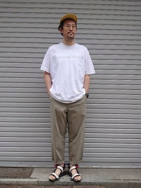「MANASTASH（マナスタッシュ）のアイテム（シューズ）」を使った、naouさん（メンズ・182cm）の夏コーディネート