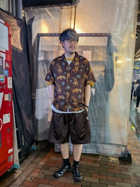 「BEAVER（ビーバー）のアイテム（トップス）」を使った、naouさん（メンズ・182cm）の夏コーディネート