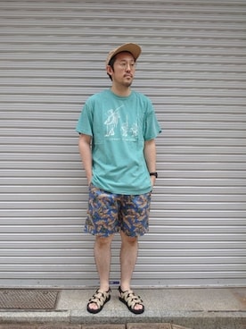 「MANASTASH（マナスタッシュ）のアイテム（シューズ）」を使った、naouさん（メンズ・182cm）の夏コーディネート