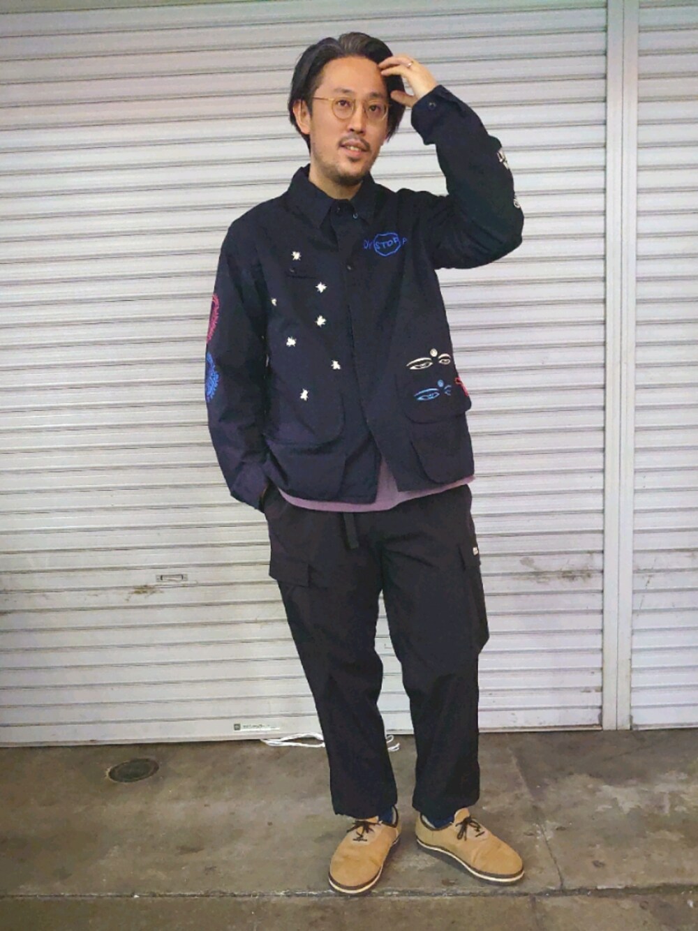 イズネスis−ness別注アブガルシアXLネイビー ナイロンカーゴパンツ ABU GARCIA（アブ・ガルシア）の「Abu Garcia × is-ness/アブ