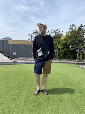「and wander（アンドワンダー）のアイテム」を使った、naouさん（メンズ・182cm）の夏コーディネート