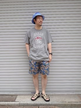 「MANASTASH（マナスタッシュ）のアイテム（シューズ）」を使った、naouさん（メンズ・182cm）の夏コーディネート
