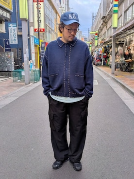 「アイテム（カーディガン/ボレロ）」を使った、naouさん（メンズ・182cm）の秋コーディネート