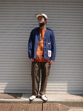 「MANASTASH（マナスタッシュ）のアイテム（スウェット）」を使った、naouさん（メンズ・182cm）の夏コーディネート