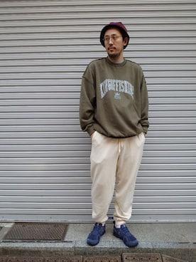 「MANASTASH（マナスタッシュ）のアイテム（スウェットパンツ）」を使った、naouさん（メンズ・182cm）の夏コーディネート