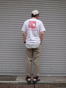 「MANASTASH（マナスタッシュ）のアイテム（シューズ）」を使った、naouさん（メンズ・182cm）の夏コーディネート