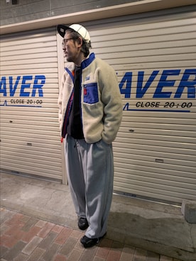 「アイテム（スウェットパンツ）」を使った、naouさん（メンズ・182cm）の秋コーディネート