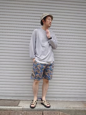 「MANASTASH（マナスタッシュ）のアイテム（シューズ）」を使った、naouさん（メンズ・182cm）の夏コーディネート