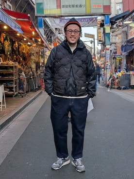 「アイテム（その他アウター）」を使った、naouさん（メンズ・182cm・40代）の冬コーディネート