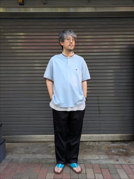 「アイテム（チノパンツ）」を使った、naouさん（メンズ・182cm・40代）の夏コーディネート