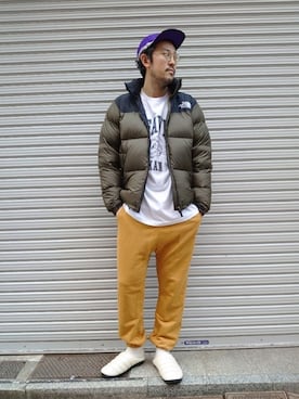 「Gramicci（グラミチ）のアイテム（スウェットパンツ）」を使った、naouさん（メンズ・182cm）の秋コーディネート