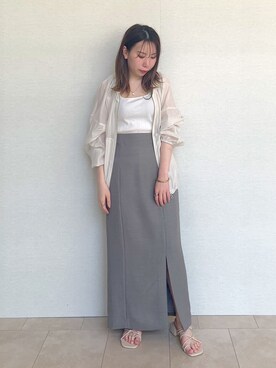「A part by（アパートバイ）のネックカフ（ネックレス）」を使った、ひおさん（レディース・153cm・20代）の春コーディネート