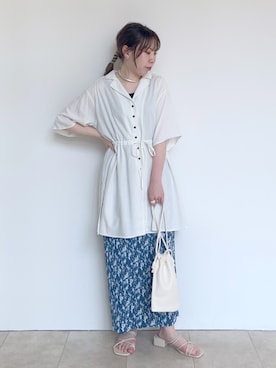 「A part by（アパートバイ）のネックカフ（ネックレス）」を使った、ひおさん（レディース・153cm・20代）の夏コーディネート