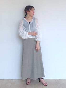 「A part by（アパートバイ）のネックカフ（ネックレス）」を使った、ひおさん（レディース・153cm・20代）の夏コーディネート