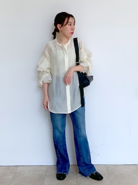 「アパートバイローリーズ」｜「アイテム（ローファー）」を使った、ひおさん（レディース・153cm）の夏コーディネート