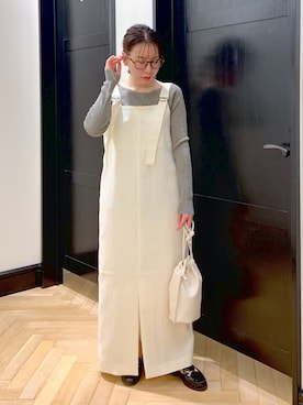 「アパートバイローリーズ」｜「アイテム（ジャンパースカート）」を使った、ひおさん（レディース・153cm）の夏コーディネート
