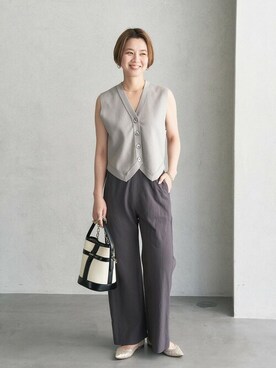 「LE TALON（ルタロン）のアイテム（トートバッグ）」を使った、sunaさん（レディース・160cm）の春コーディネート