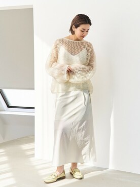 「アイテム（ローファー、グリーン系）」を使った、sunaさん（レディース・160cm）の冬コーディネート