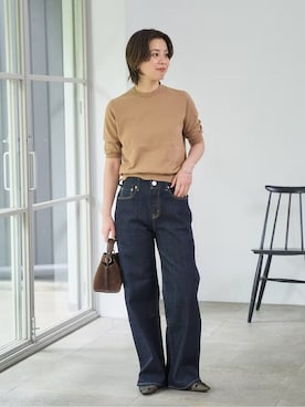 「アイテム（その他シューズ、ベージュ系）」を使った、sunaさん（レディース・160cm）の夏コーディネート