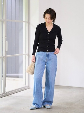 「アイテム（バレエシューズ、ブルー系）」を使った、sunaさん（レディース・160cm）の夏コーディネート