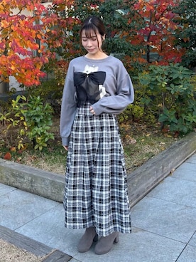 「ネコ」｜「アイテム（ブーツ）」を使った、majessk3さん（レディース・158cm）の冬コーディネート