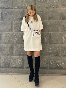 「TOMMY HILFIGER」｜「アイテム（ワンピース/ドレス）」を使った、公式TOMMY HILFIGERさん（レディース・158cm）の春コーディネート